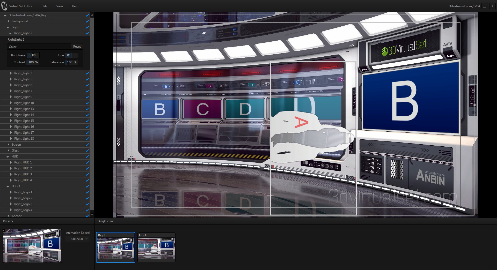 Virtual Set 120A for NewTek TriCaster Virtual Set Editor Templates